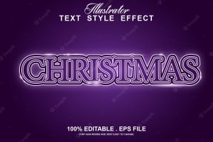 Christmas text effect editable