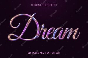 Chrome editable psd text effect