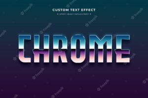 Chrome retro style 3d text effect