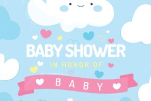 Chuva de amor baby shower card