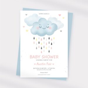 Chuva de amor baby shower card