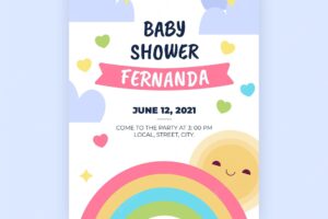 Chuva de amor baby shower invitation template