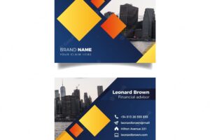 City and lake design for business card