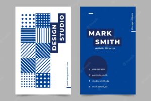 Classic blue business card template design