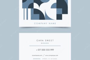Classic blue business card template style