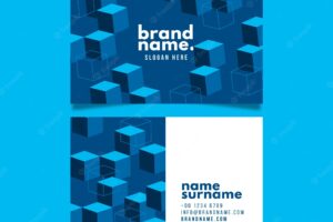 Classic blue business card template