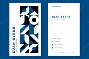 Classic blue color geometric business card