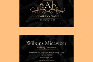 Classy business card template  with vintage ornaments