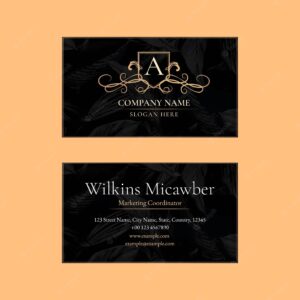 Classy business card template  with vintage ornaments