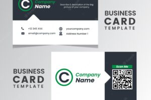 Clean design business card flat template vector