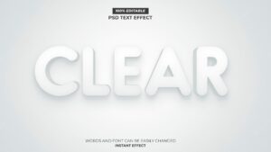 Clear white text effect