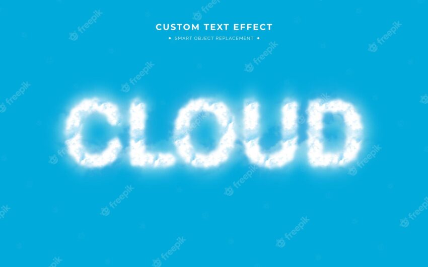 Cloud 3d text effect