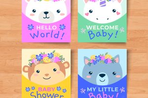 Collection of baby shower cards