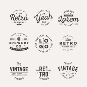 Collection of different vintage logos