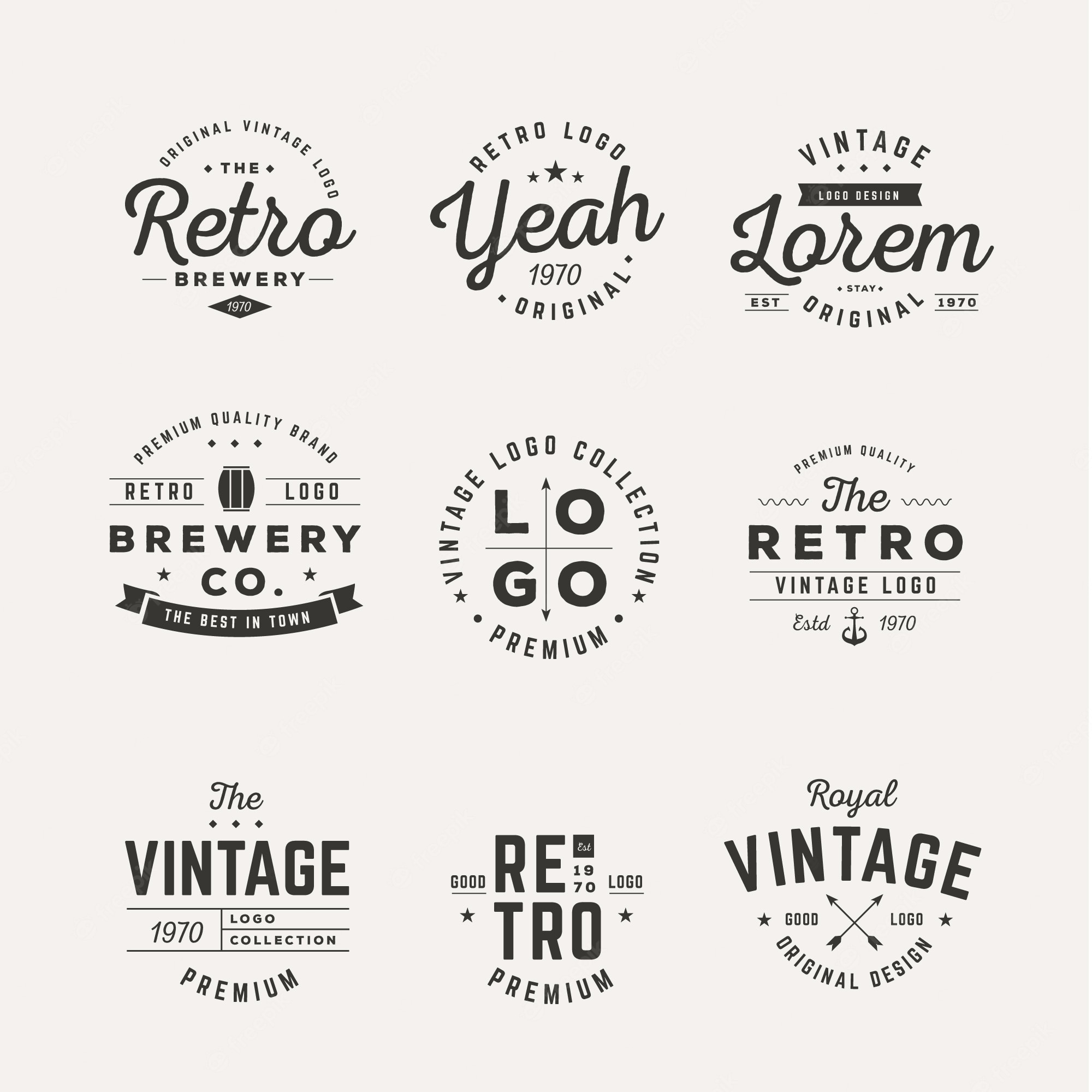 Collection Of Different Vintage Logos Stokverse