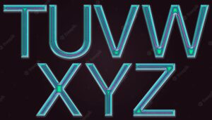 Collection of holographic style numbers t to z