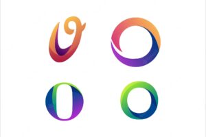 Collection o initial colorful logo