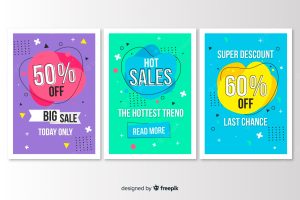 Collection of sale banner memphis style