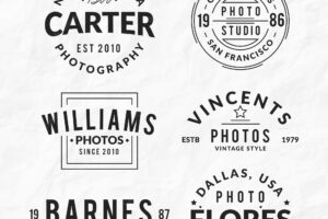 Collection of vintage photography logo