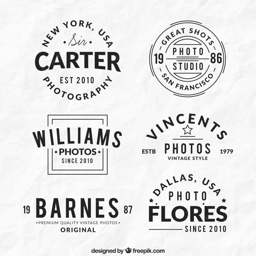 Collection of vintage photography logo