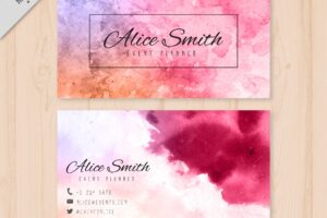 Colored corporate card in watercolor style