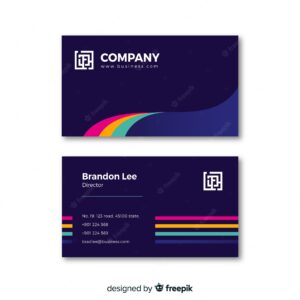 Colorful business card template in abstract style