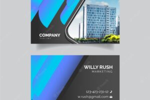 Colorful business card with photo