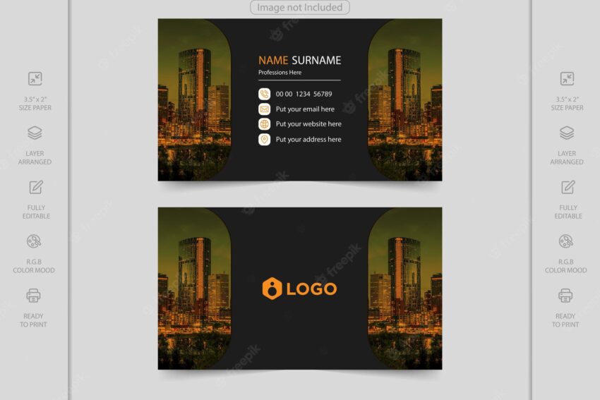 Colorful creative modern horizontal professional company business card design. visiting card design.