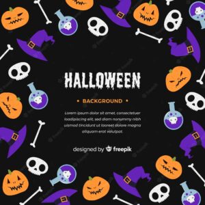 Colorful hand drawn halloween background