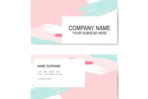 Colorful memphis pattern business card vector
