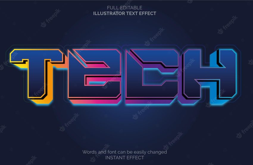 Colorful techno text effect