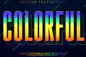 Colorful text effect editable rainbow and colored text style