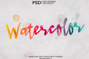Colorful watercolor text effect