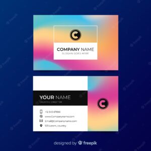 Colourful gradient business card template