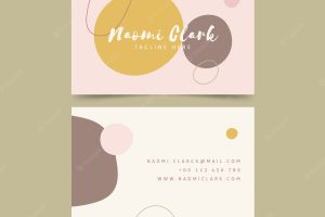 Colourful stains dots on business card template