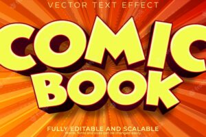 Comic book text effect editable retro and vintage text style