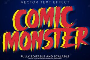 Comic book text effect editable vintage and cartoon text style