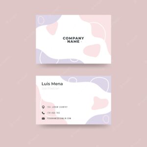 Company card template with abstract shapes and pastel-colored shapes