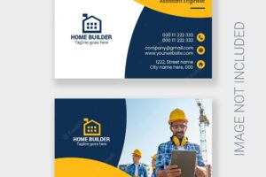 Construction handyman plumber architecture business card design template psd file