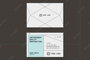 Construction project business card template