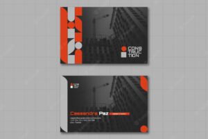 Construction project business card