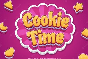 Cookie editable text effect