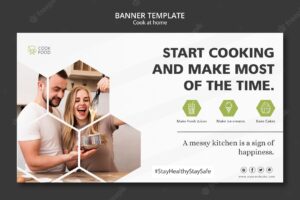 Cooking at home banner template