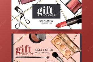 Cosmetic voucher set with eyelash curler, lipstick