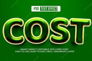 Cost text style effect