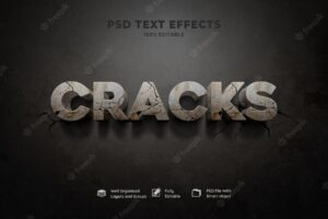 Cracks 3d text effect