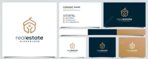 Creative acorns real estate logo template with business card design