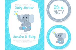 Creative baby shower template for boy