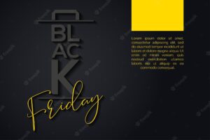 Creative black friday background with a black and yellow colours vector