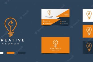 Creative bulb logo design template and business car
